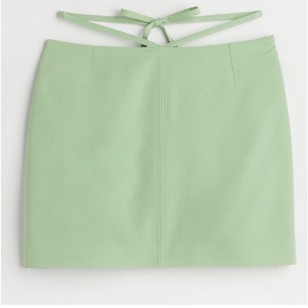 h&m tie detail mini skirt